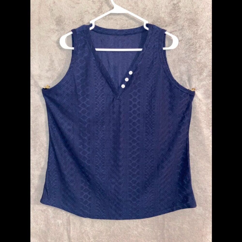 Navy V-Neck Tank